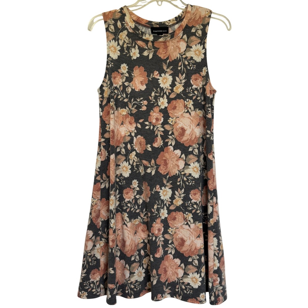 Fortune + Ivy Floral Print Sleeveless Dress Small